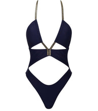 Load image into Gallery viewer, Larissa One Piece Swimsuit (Navy and Gold)

