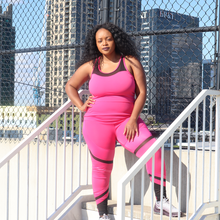 Load image into Gallery viewer, Curvy Sweat or Chill Set (Pink &amp; Black)
