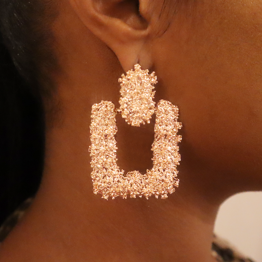 Rose' Encrusted Earrings